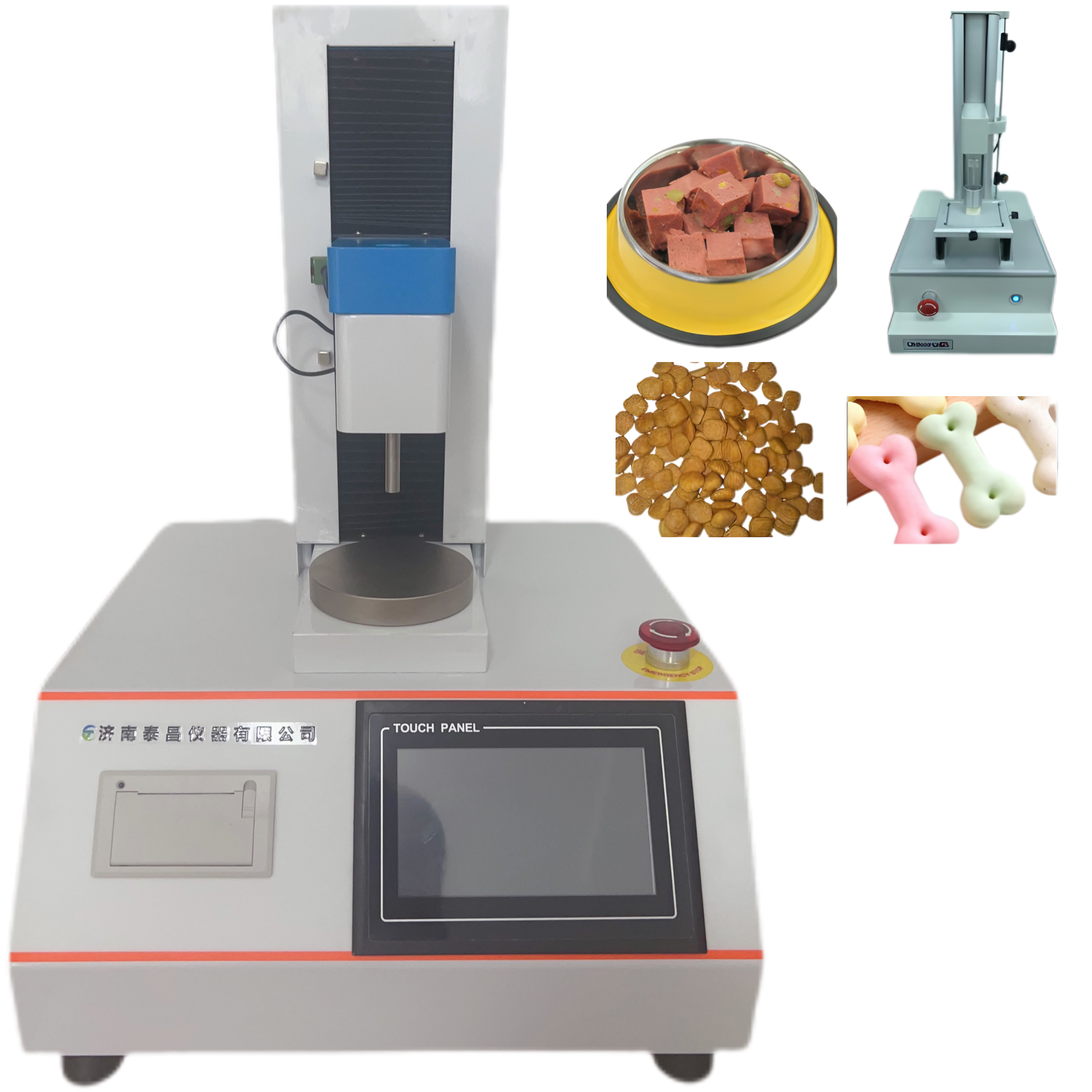 貓糧和狗糧的硬度 磨牙小饅頭的破裂強度 寵物餅干的硬度和脆性 潔齒棒的硬度、脆性和斷裂強度 果凍和布丁的彈性、Q 性 罐頭樣品或者香腸、火腿腸的硬度、彈性、回 復性、粘性和咀嚼性等指標